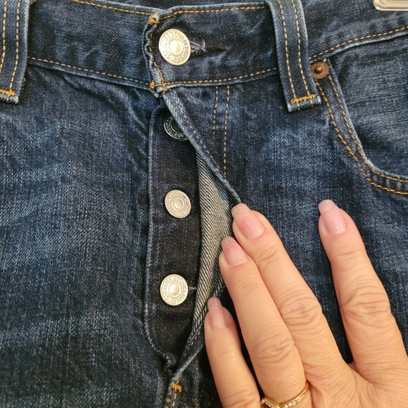 Levi's 501 Denim Jeans Straight Leg 30 x 32 button fly - Picture 3 of 6
